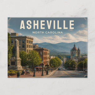 Asheville North Carolina Binnenstad Bergen Briefkaart