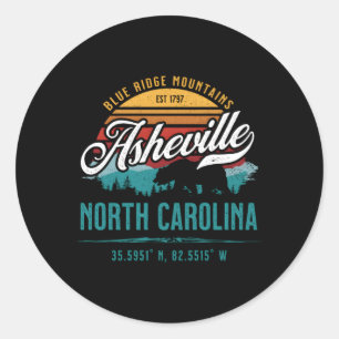 Asheville North Carolina Blue Ridge Mountains Ronde Sticker