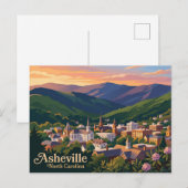 Asheville North Carolina Briefkaart (Voorkant / Achterkant)