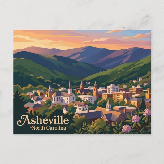 Asheville North Carolina Briefkaart (Voorkant)