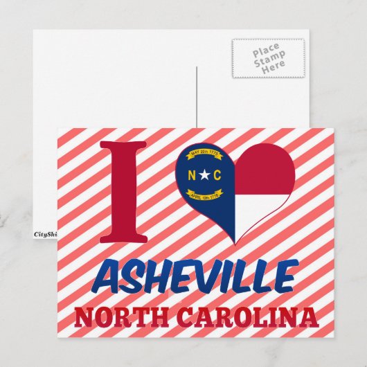 Asheville, North Carolina Briefkaart (Voorkant / Achterkant)