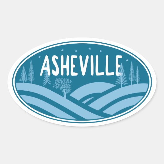 Asheville North Carolina buitendeuren Ovale Sticker (Voorkant)