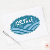 Asheville North Carolina buitendeuren Ovale Sticker (Envelop)