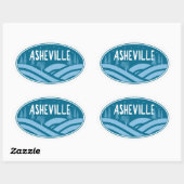 Asheville North Carolina buitendeuren Ovale Sticker (Vel)