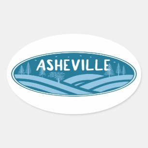 Asheville North Carolina buitendeuren Ovale Sticker