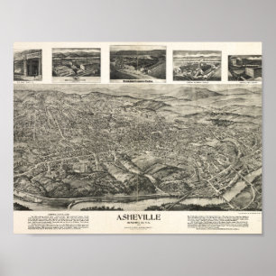 Asheville, North Carolina Historic Wall Art Poster