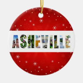 Asheville North Carolina Reisfoto's Kerstmis Keramisch Ornament