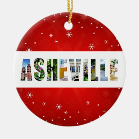 Asheville North Carolina Reisfoto's Kerstmis Keramisch Ornament (Voorkant)