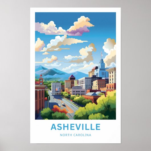 Asheville North Carolina Reisprint Poster (Voorkant)