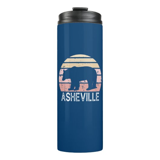 Asheville North Carolina Retro Bear Thermosbeker (Voorkant)