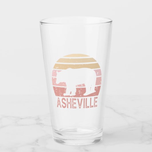 Asheville North Carolina Retro Beer Glas (Voorkant)