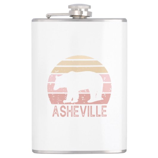 Asheville North Carolina Retro Beer Heupfles (Voorkant)