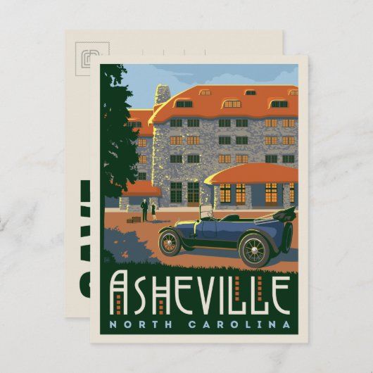 Asheville, North Carolina | Save the date Aankondigingskaart (Voorkant / Achterkant)