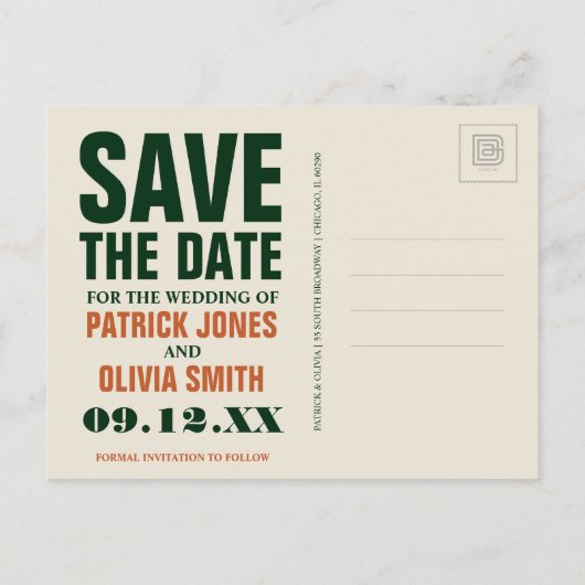 Asheville, North Carolina | Save the date Aankondigingskaart (Achterkant)