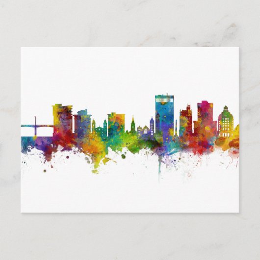 Asheville North Carolina Skyline Briefkaart (Voorkant)