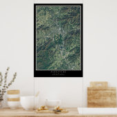 Asheville North Carolina van de Ruimtesatellietkaa Poster (Keuken)