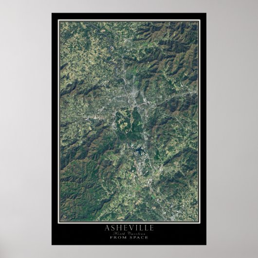 Asheville North Carolina van de Ruimtesatellietkaa Poster (Voorkant)