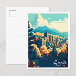 Asheville North Carolina vintage reizen Briefkaart