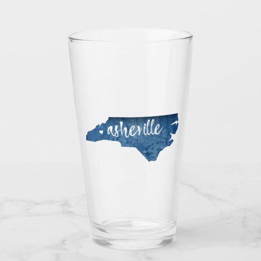 Asheville North Carolina Wood Grain Glas (Voorkant)