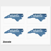 Asheville North Carolina Wood Grain Rechthoekige Sticker (Vel)