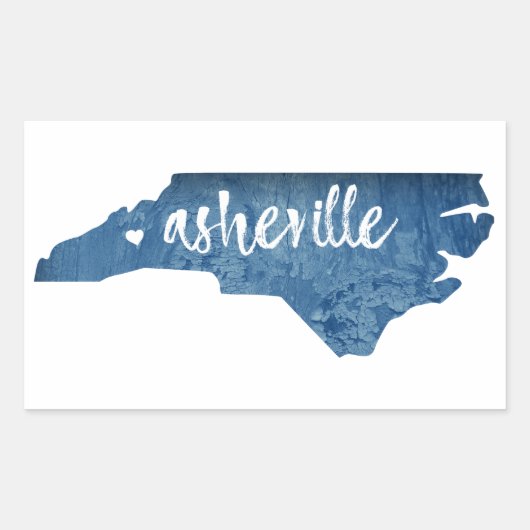 Asheville North Carolina Wood Grain Rechthoekige Sticker (Voorkant)