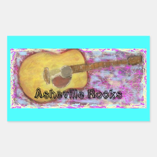 Asheville Rocks Rechthoekige Sticker (Voorkant)