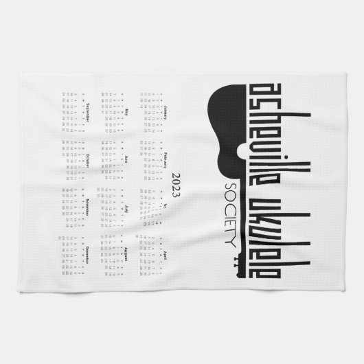 Asheville Ukulele Society 2023 Agenda Theedoek (Horizontaal)