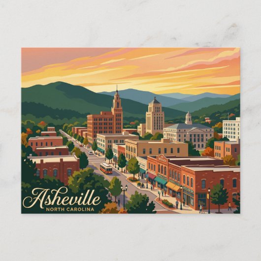Asheville USA Briefkaart (Voorkant)