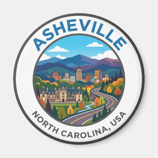 Asheville USA Magneet (Voorkant)