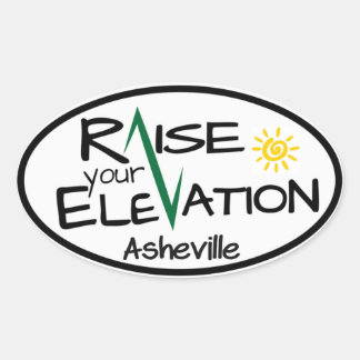 Asheville - Verhoog je hoogte - Ovale Sticker