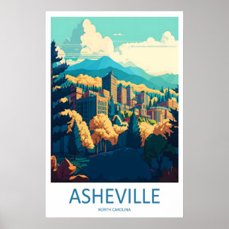 Asheville Vintage Reisposter Ski Nationaal Park Poster