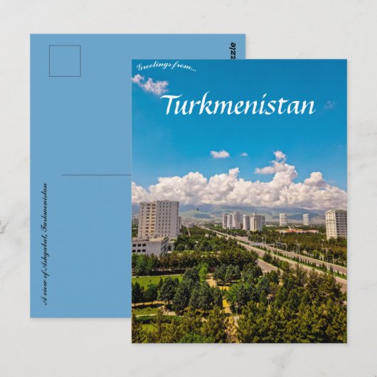 Ashgabat Turkmenistan Briefkaart (Voorkant / Achterkant)
