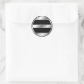 Ashikaga Clan Kamon Silver Chrome Ronde Sticker (Tas)