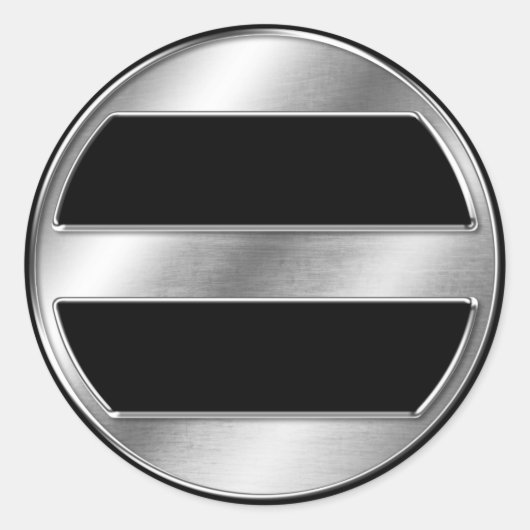 Ashikaga Clan Kamon Silver Chrome Ronde Sticker (Voorkant)