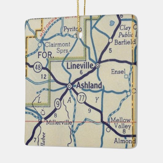 Ashland AL  Map Keramisch Ornament (Links)