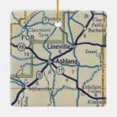 Ashland AL Map Keramisch Ornament (Achterkant)