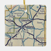 Ashland AL  Map Keramisch Ornament (Voorkant)