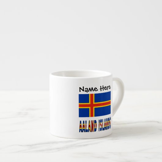 Ashland-eilanden Ålander Vlag Persoonlijk Espresso Kop (Voorkant rechts)