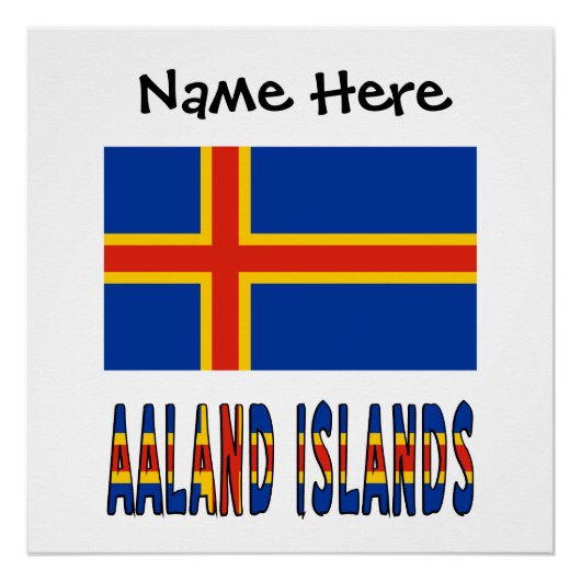 Ashland-eilanden Ålander Vlag Persoonlijk Perfect Poster (Voorkant)