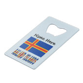 Ashland Islands Ålander vlag gepersonaliseerd Creditkaart Flessenopener (Voorkant Gekanteld)
