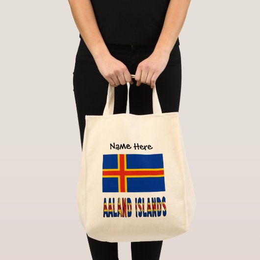 Ashland Islands Ålander vlag gepersonaliseerd Tote Bag (Voorkant (product))