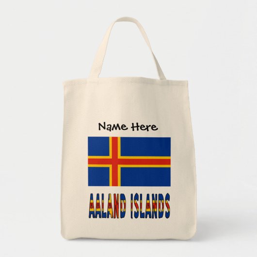 Ashland Islands Ålander vlag gepersonaliseerd Tote Bag (Voorkant)