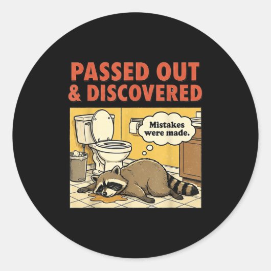 Ashland Liquor Bandit Raccoon Funny Ronde Sticker (Voorkant)