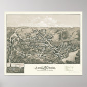Ashland, MA Panoramic Map - 1878 Poster (Voorkant)
