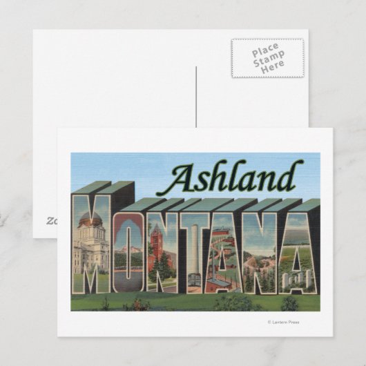 Ashland, Montana - Grote letterscènes Briefkaart (Voorkant / Achterkant)