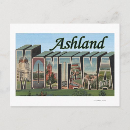 Ashland, Montana - Grote letterscènes Briefkaart (Voorkant)