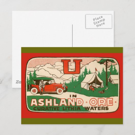 Ashland Oregon Briefkaart (Voorkant / Achterkant)