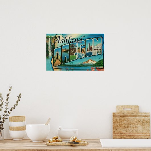 Ashland, Oregon - Grote letterscènes Poster (Keuken)