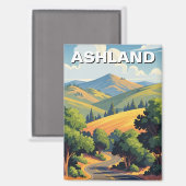 Ashland Oregon Reisansichtkaart Magneet (Voorkant / Achterkant)