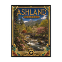Ashland Oregon Vintage Art Deco Gouden Tijdperk